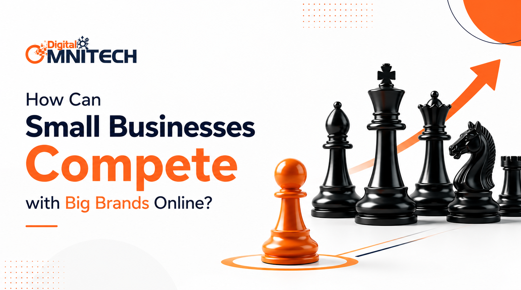 Small businesses competing with big brands online illustration