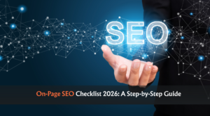 On-Page SEO Checklist 2026 guide with SEO concept illustration